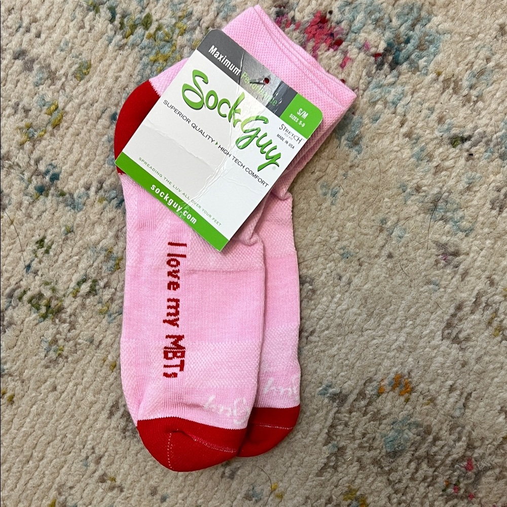 Pink and Red MBT Ankle Socks